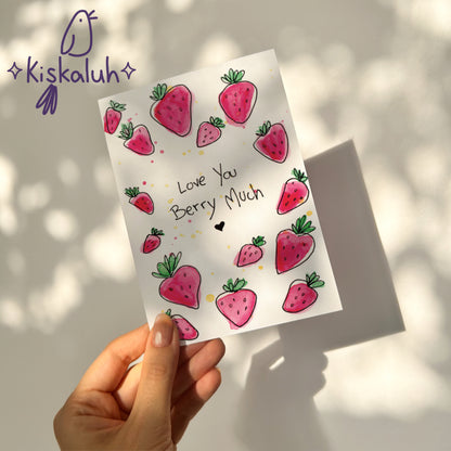 Love You Berry Much - Tarjeta de felicitación - 10x15cm / 4x6 pulg.