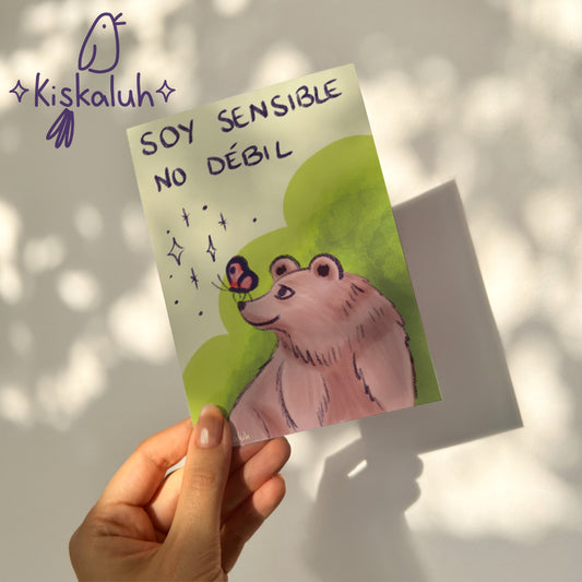 "soy sensible, no débil"  - Print Postal A6 / 10x15cm / 4x6 pulg.