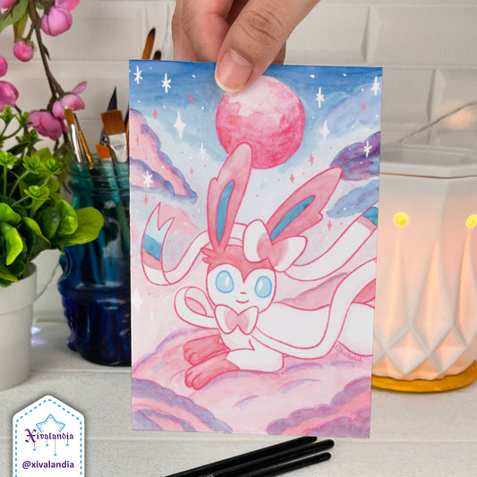 Print Sylveon moonblast pastel pink, 4x6 in./ 8x10 in.