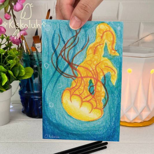 Medusa amarilla - Print Postal A6 / 10x15cm / 4x6 pulg.