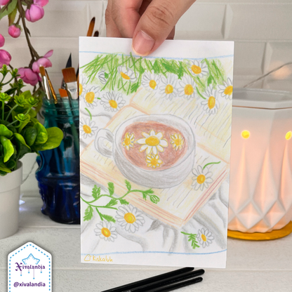 Coffee, a good book and margaritas - Print Postcard A6 / 10x15cm / 4x6 in.