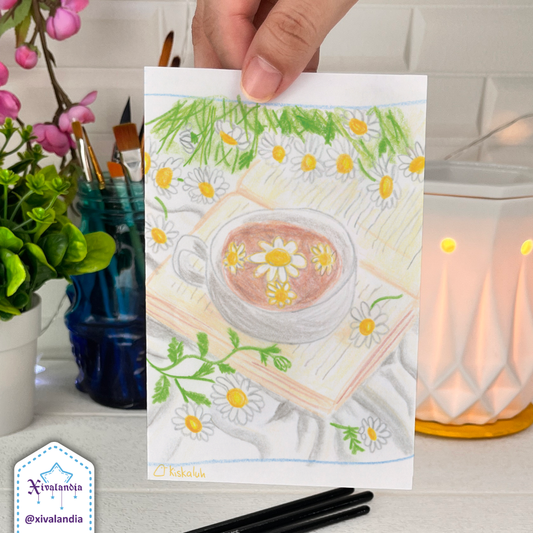 Coffee, a good book and margaritas - Print Postcard A6 / 10x15cm / 4x6 in.
