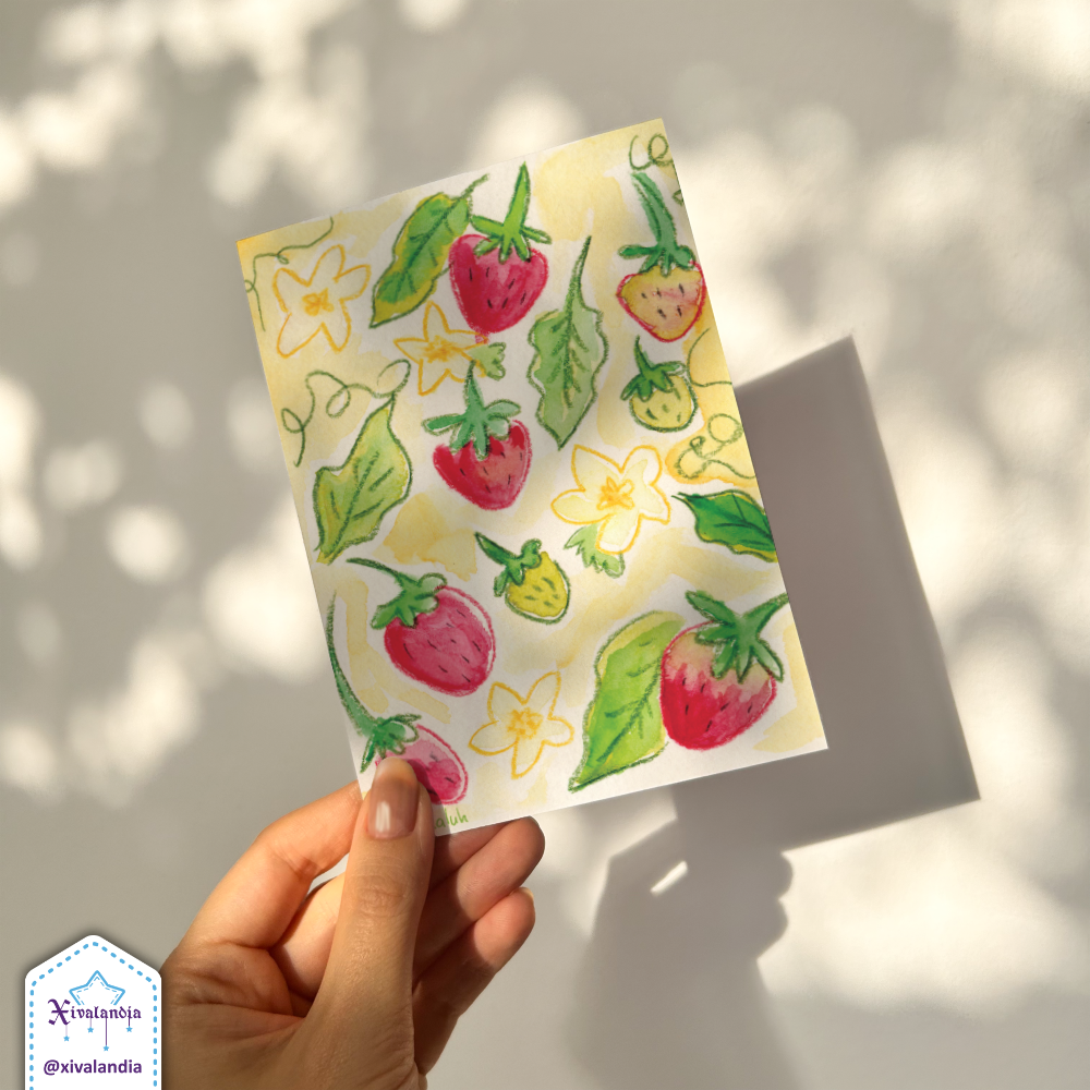Strawberrys - Print Postcard A6 / 10x15cm / 4x6 in
