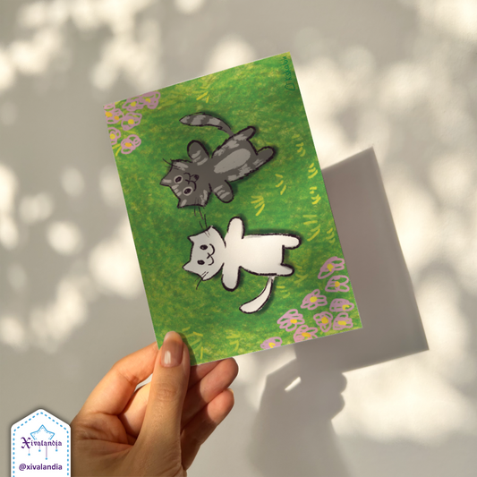 Kittens in the grass - Print Postcard A6 / 10x15cm / 4x6 in