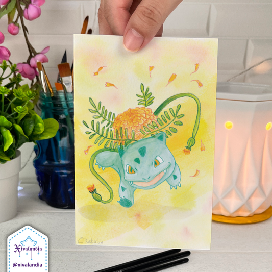 Ivysaur Cempasuchil - Print Postcard A6 / 10x15cm / 4x6 in