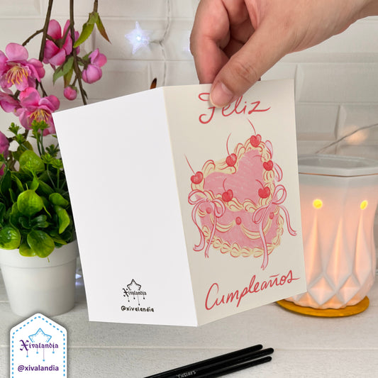 Pink Vintage Cake - Greeting Card - 10x15cm / 4x6in PP033