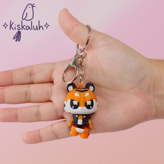 tigre rock star, Llavero flexible, bag charm