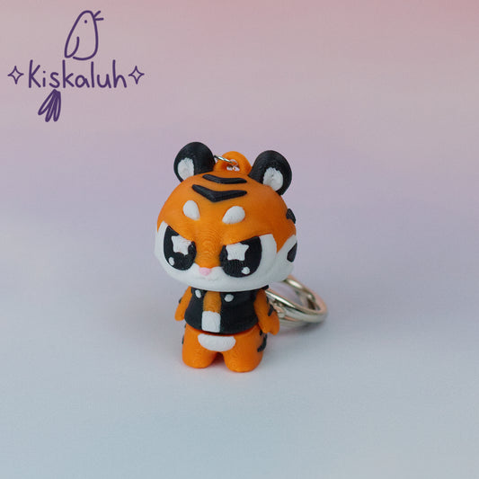 tigre rock star, Llavero flexible, bag charm