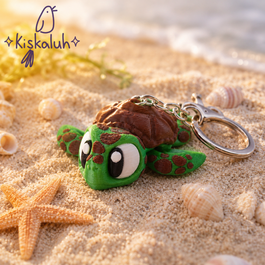 Tortuga articulada 3D, llavero bag charm, 6 cm