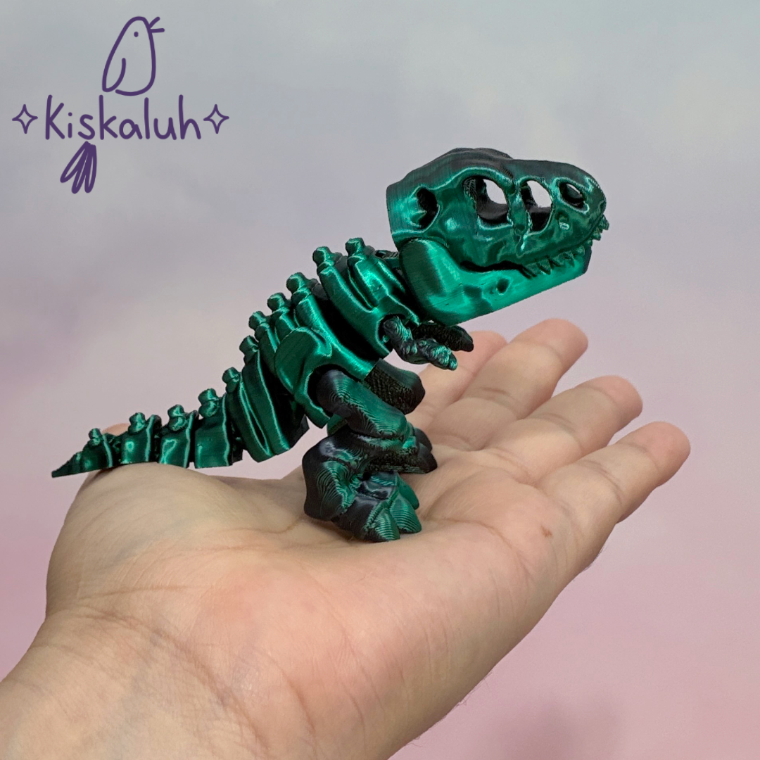 T. rex esqueleto, dinosaurio articulado 3D, 7 cm