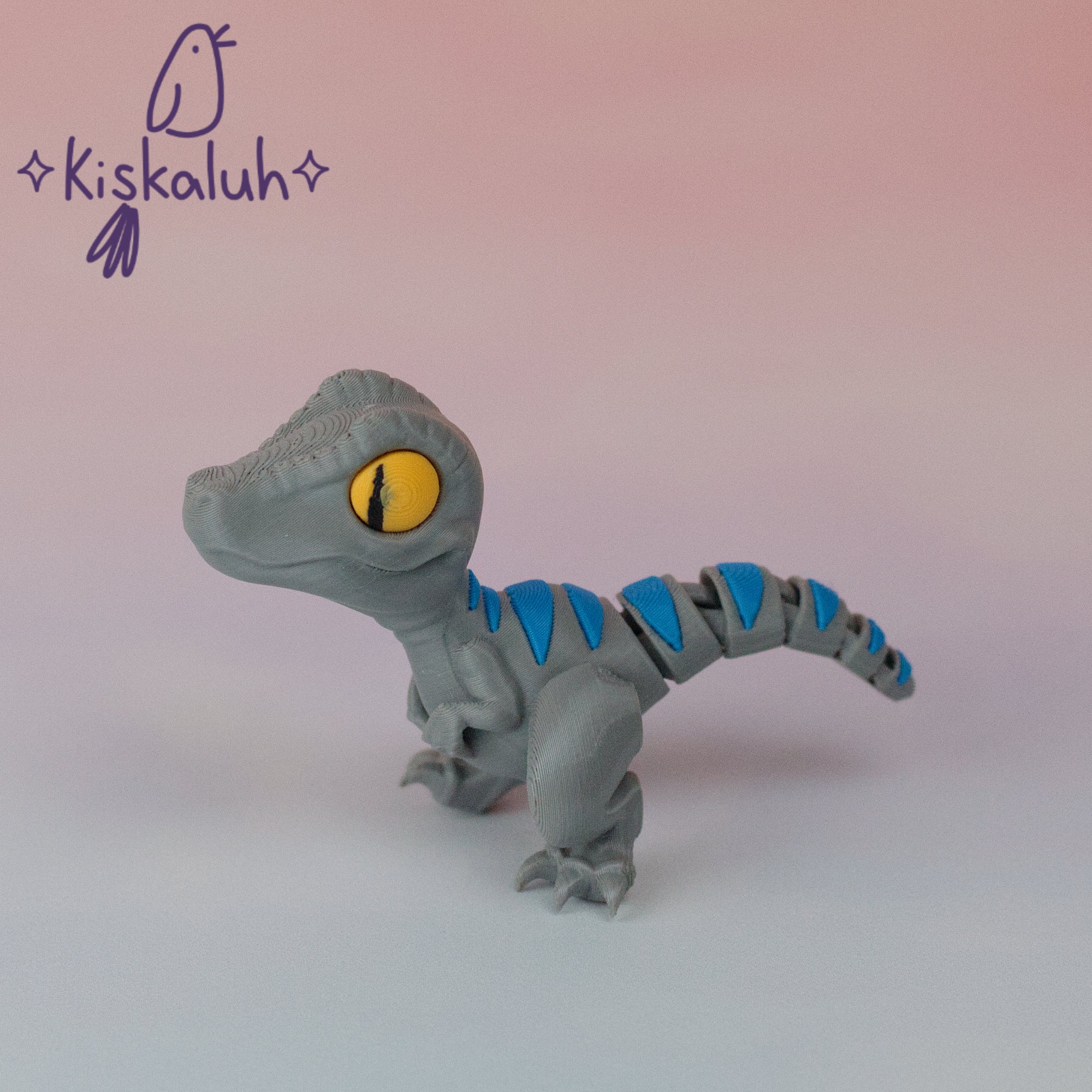 Velociraptor Blue, Flexible Dinosaur – Kiskaluh