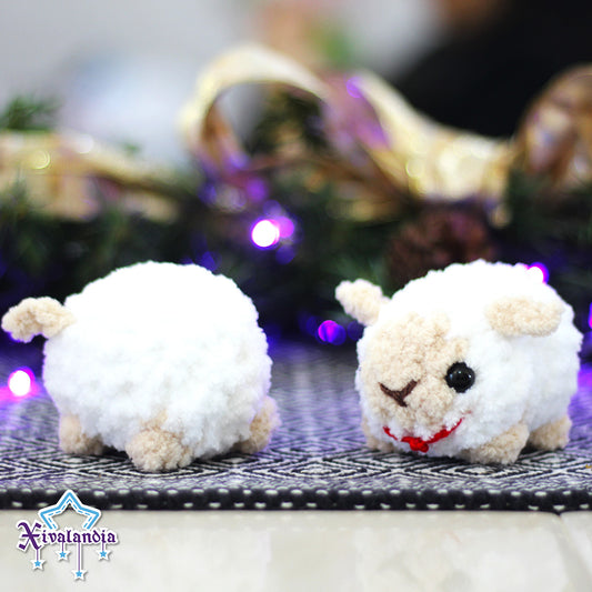 little sheep crochet plush - 3 in/8cm - handmade amigurumi, softy plush yarn
