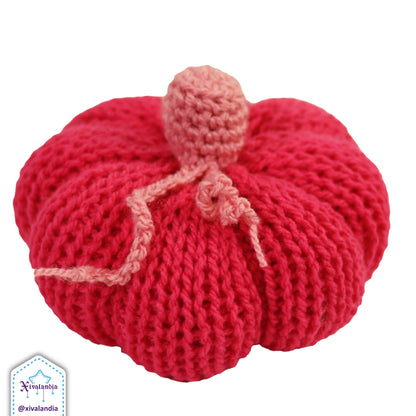 Peluche calabaza decorativa, 14cm, tejido artesanal