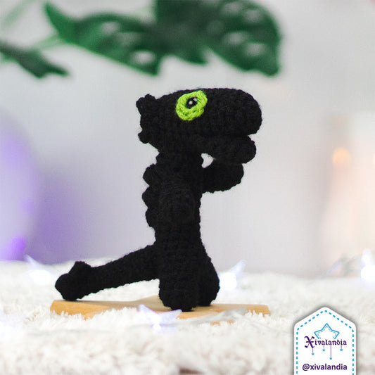 Toothless dragon meme crochet plush - 5 in/12cm - handmade amigurumi