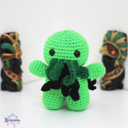Peluche Cthulhu 14cm, tejido crochet artesanal, amigurumi