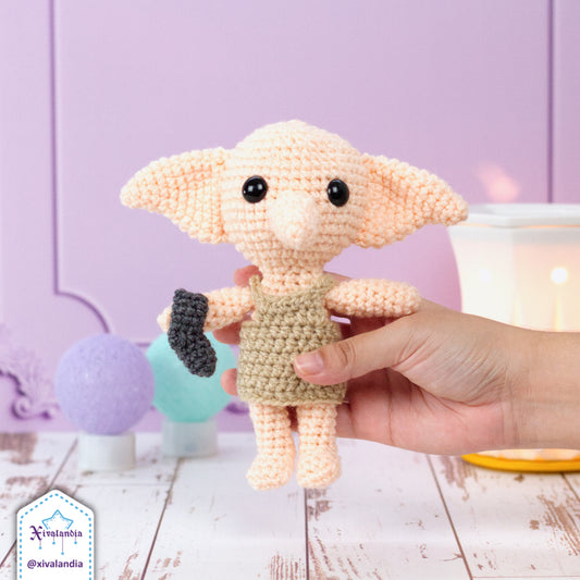 Dobby plush, Harry Potter crochet - 6 in/15cm - handmade amigurumi