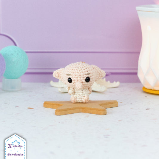 Dobby plush keychain, HP bag charm, 7cm/2.5in, handmade crochet, amigurumi