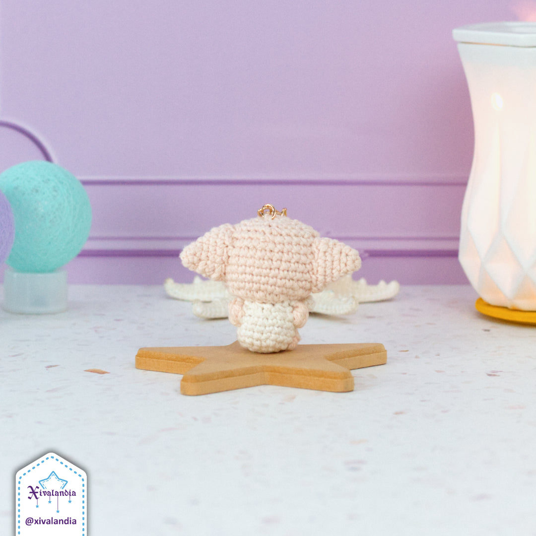 Llavero Dobby de peluche, HP bag charm, 7cm/2.5 pulg, tejido crochet artesanal, amigurumi