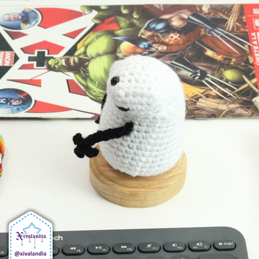 Flork meme plush, 8cm, deformitos, handmade crochet, amigurumi