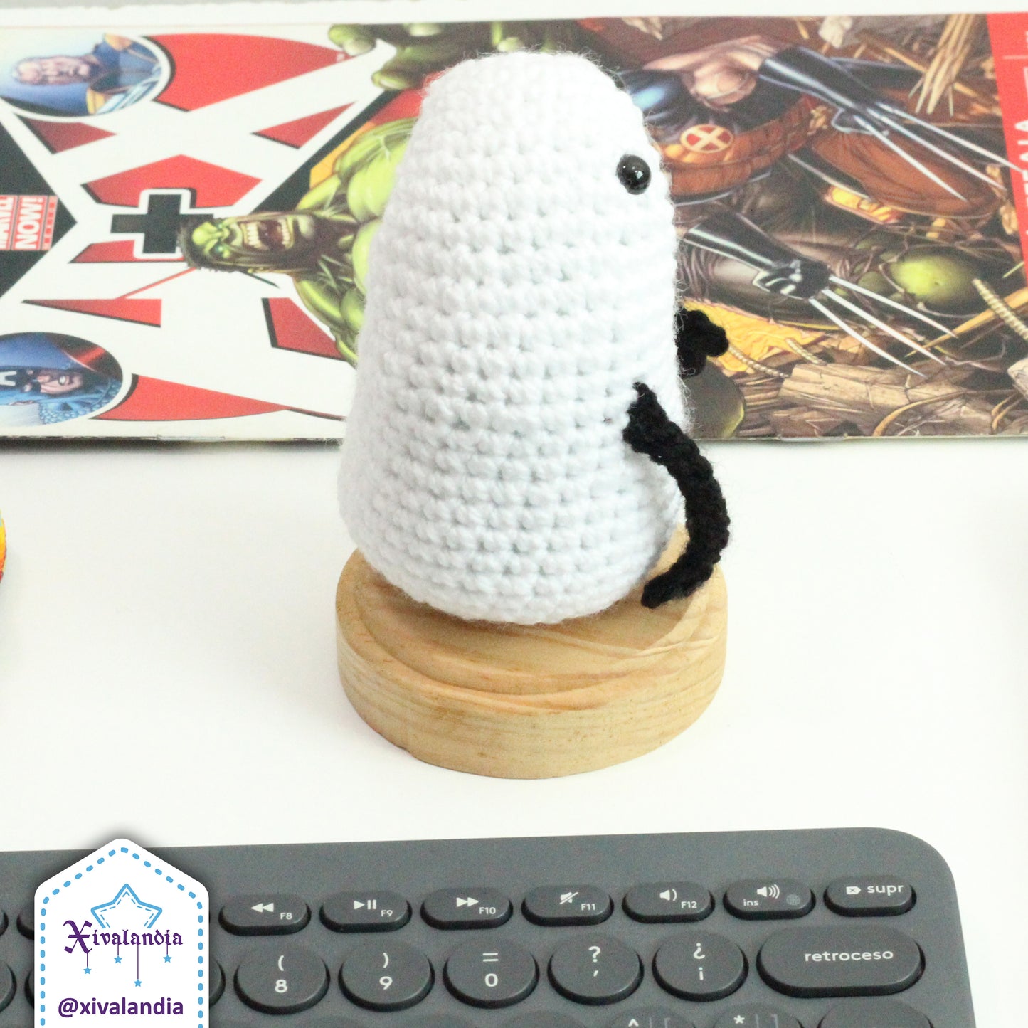 Peluche meme flork 8cm, deformitos, tejido crochet artesanal, amigurumi