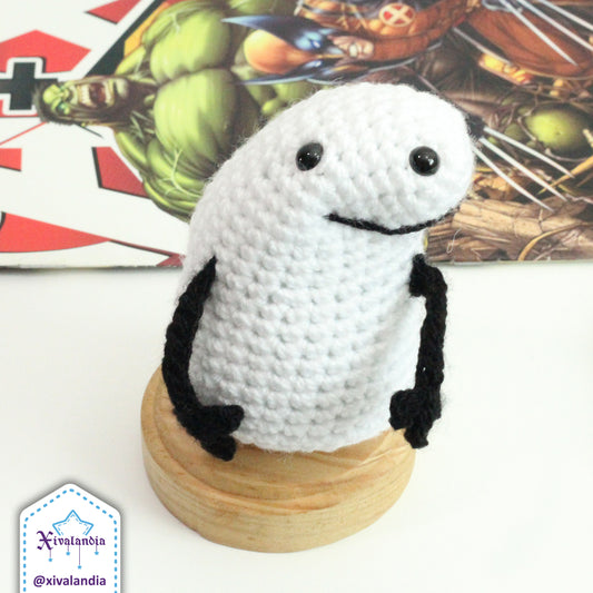 Flork meme plush, 8cm, deformitos, handmade crochet, amigurumi
