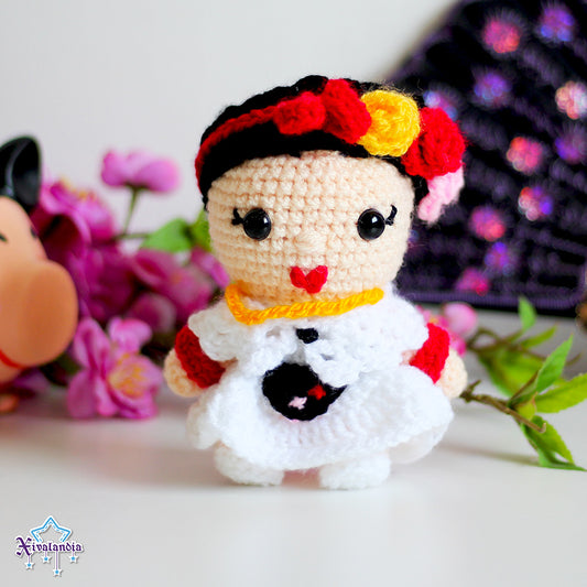 Typical jarocha attire from Veracruz crochet plush - 5 in/13cm - handmade amigurumi