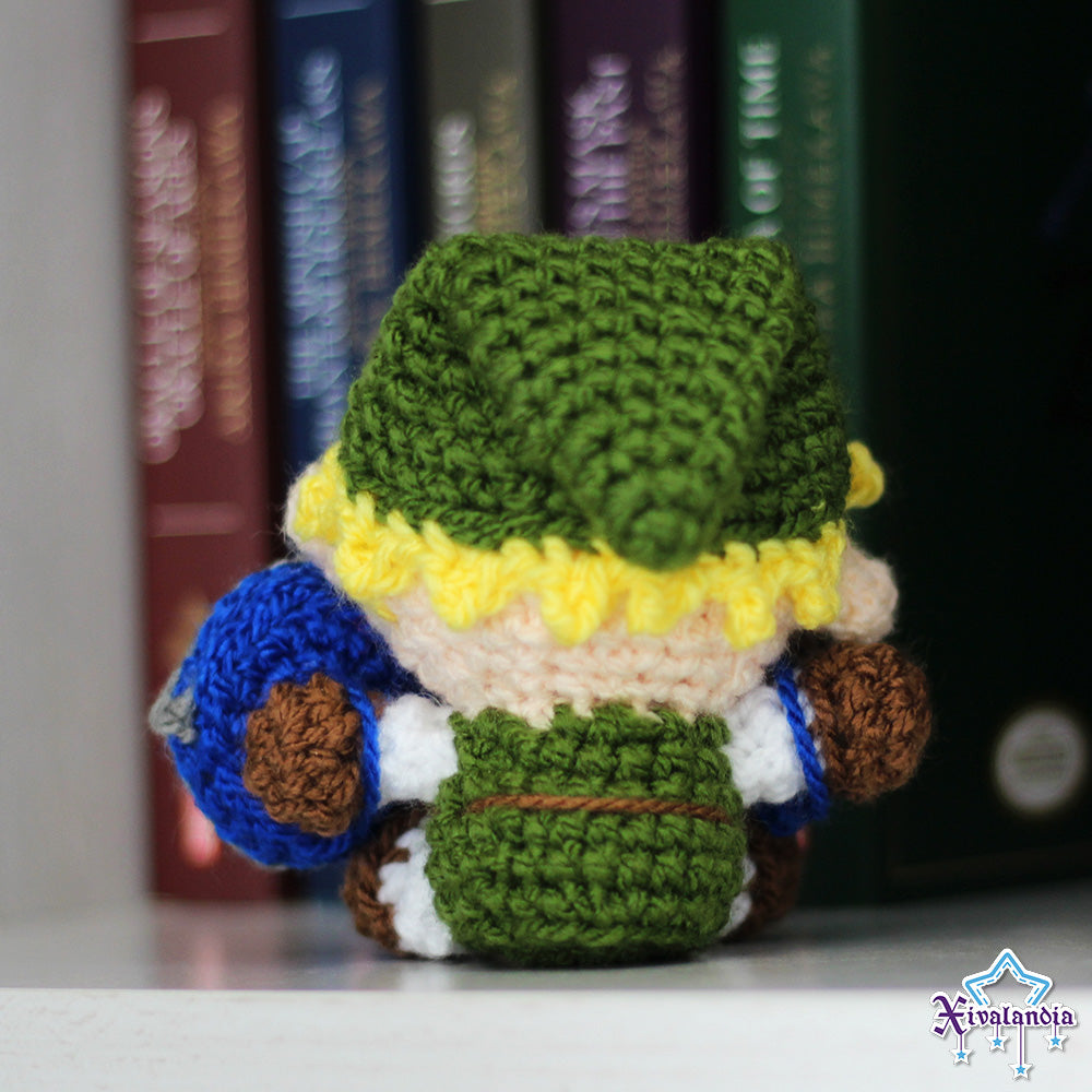 Peluche Link 10cm, de Zelda tejido crochet artesanal, amigurumi