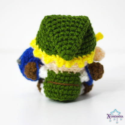 Peluche Link 10cm, de Zelda tejido crochet artesanal, amigurumi