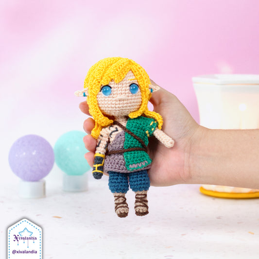 Link TOTK crochet doll - 6.5 in/16cm - handmade amigurumi