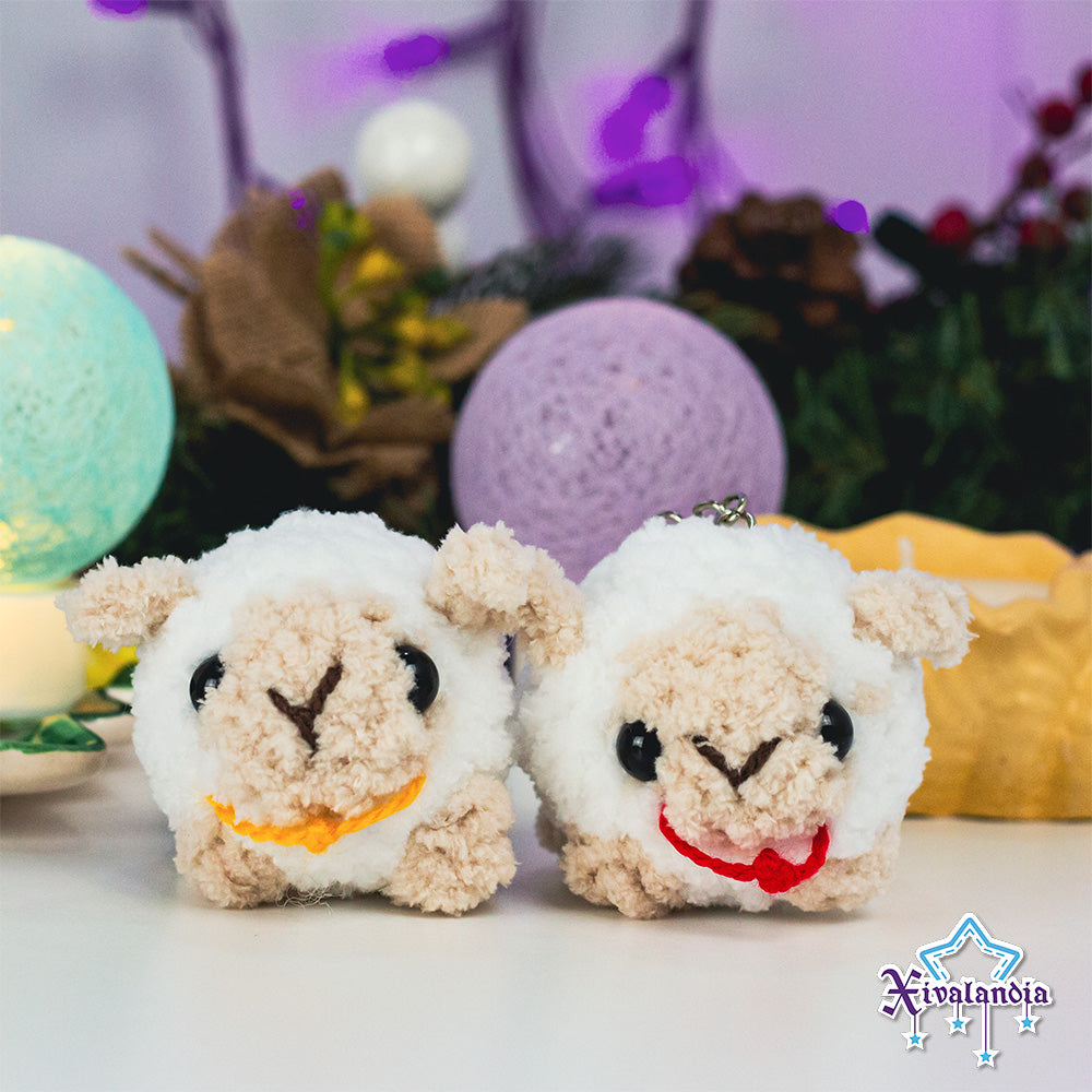 Llavero borrego de la abundancia, 8cm, borreguito tejido crochet artesanal, amigurumi