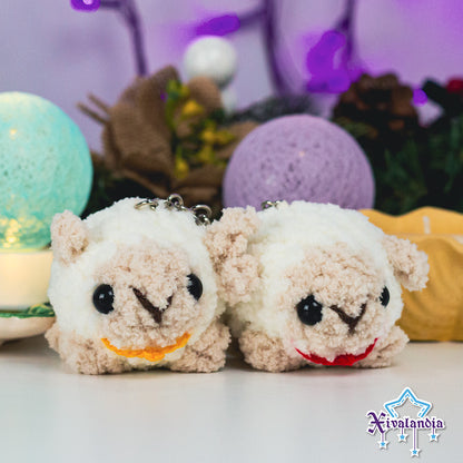 Llavero borrego de la abundancia, 8cm, borreguito tejido crochet artesanal, amigurumi