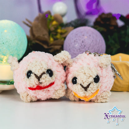 Llavero borrego de la abundancia, 8cm, borreguito tejido crochet artesanal, amigurumi