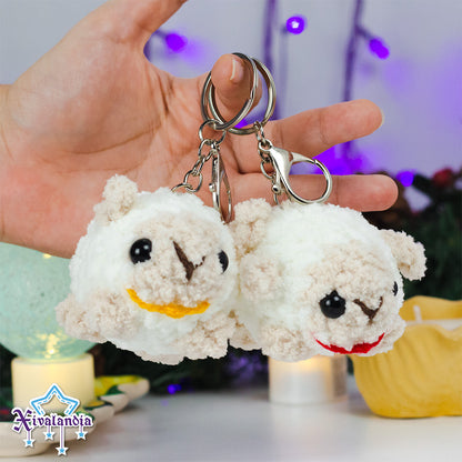 Llavero borrego de la abundancia, 8cm, borreguito tejido crochet artesanal, amigurumi