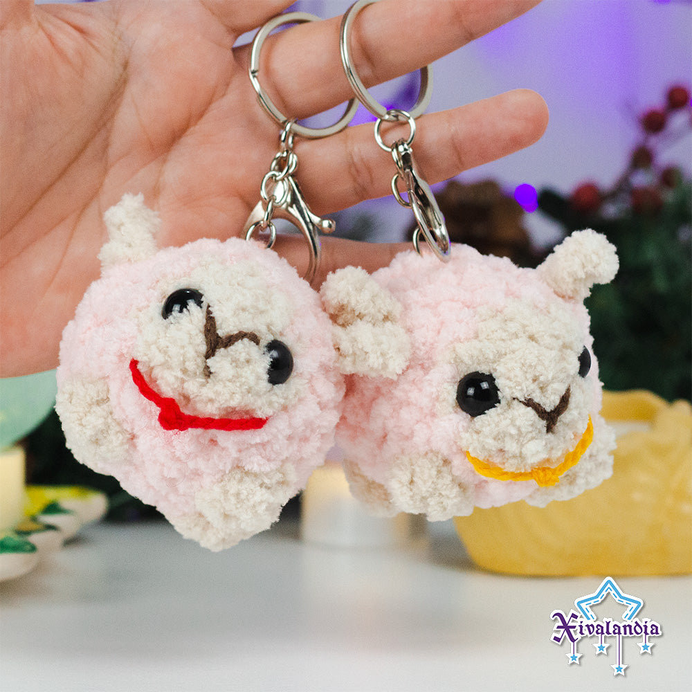 Llavero borrego de la abundancia, 8cm, borreguito tejido crochet artesanal, amigurumi