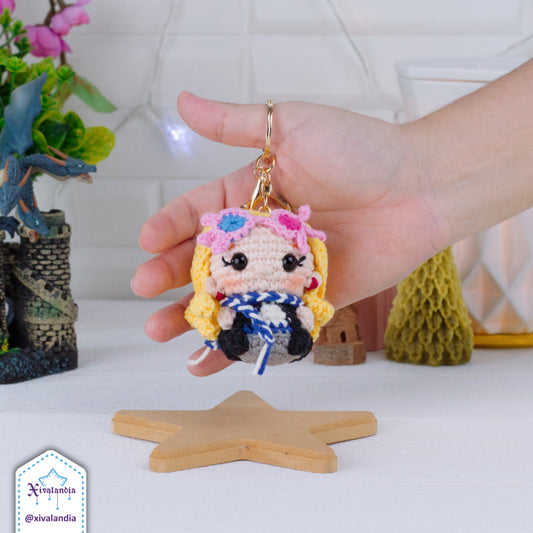 Luna plush keychain, HP bag charm, 7cm/2.5in, handmade crochet, amigurumi