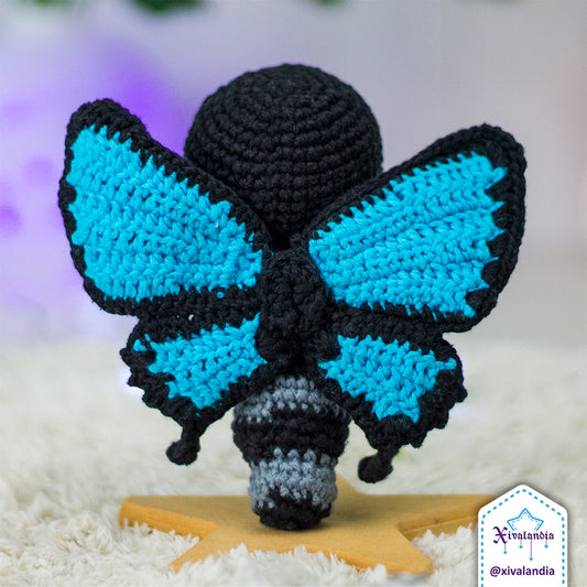 Butterfly caterpillar crochet plush - 5 in/13cm - handmade amigurumi