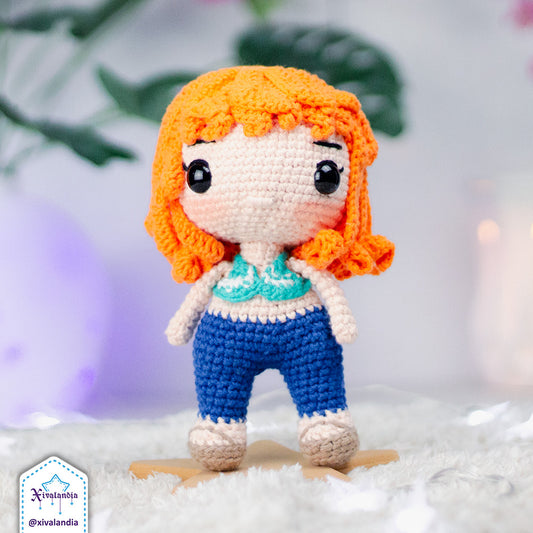 Nami crochet doll - 7 in/18cm - One Piece handmade amigurumi