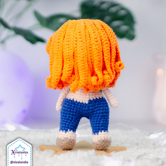 Nami crochet doll - 7 in/18cm - One Piece handmade amigurumi