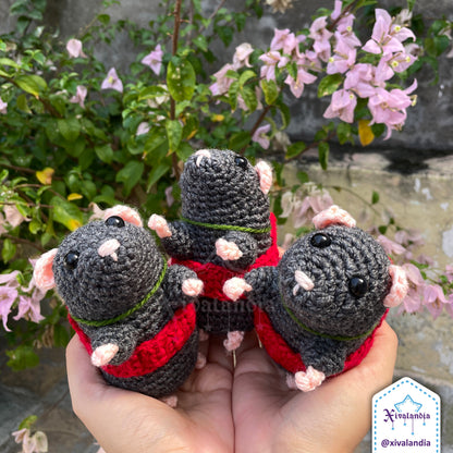 Rat Sebastian Plush, Ratcatcher, 12cm/4.5in, crochet amigurumi