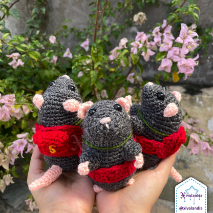 Rat Sebastian Plush, Ratcatcher, 12cm/4.5in, crochet amigurumi