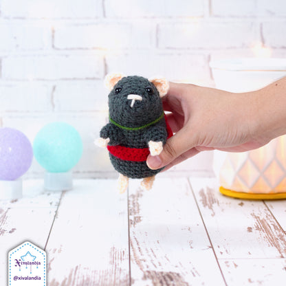 Rat Sebastian Plush, Ratcatcher, 12cm/4.5in, crochet amigurumi
