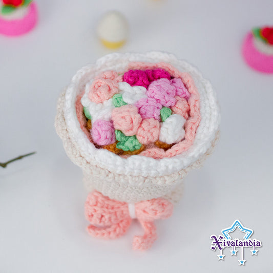 magic reversible flower bouquet crochet - 5 in/12cm - handmade amigurumi