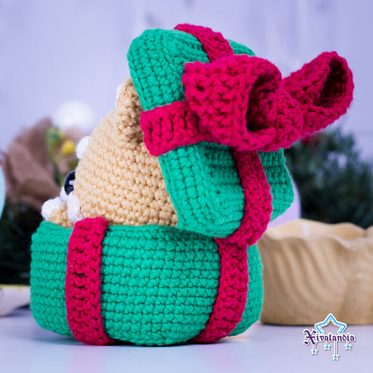 Peluche Perrito Shiba de Regalo 10 cm, crochet artesanal, amigurumi