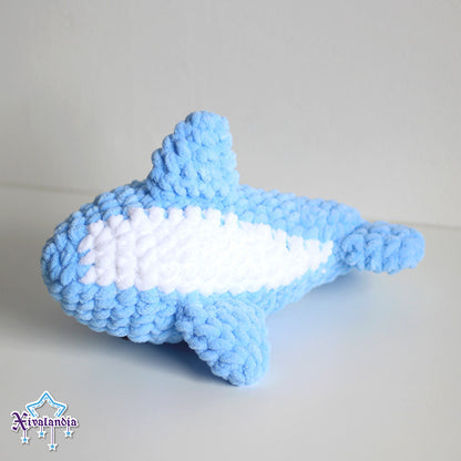 Shark crochet plush - 9.5 in/24cm - soft yarn amigurumi