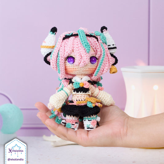 Varesa Genshin Doll 16cm/6 inch, handmade crochet, amigurumi