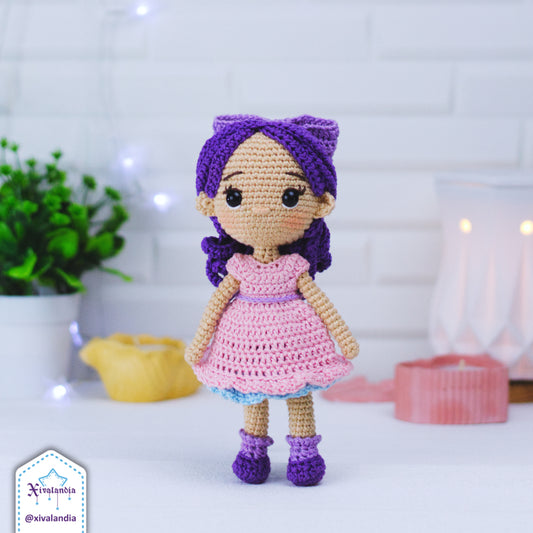 Violeta crochet doll, 22cm/8.5in, handmade crochet, amigurumi