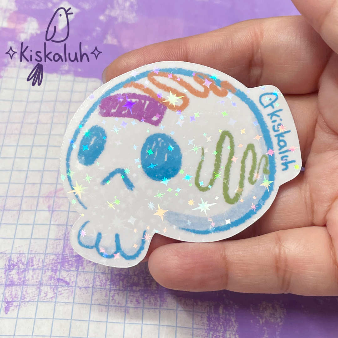 Sugar Skull, 7cm vinyl sticker, decal sticker, skull