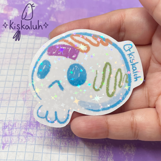 Calaverita de Azúcar, Sticker vinil 7cm, Calcomanía pegatina, cráneo calavera