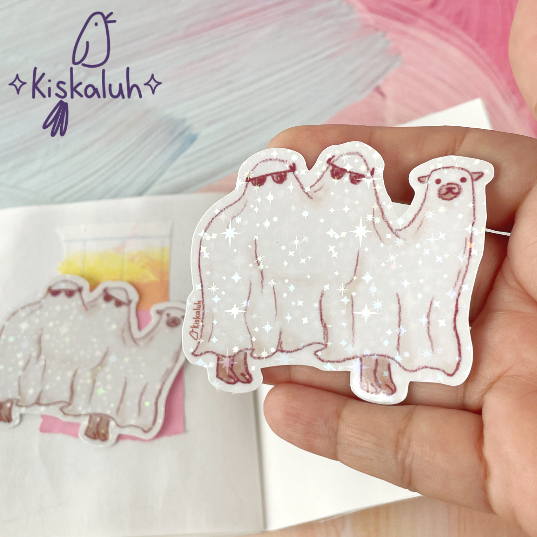 Camello fantasma, Sticker vinil 7cm, Calcomanía pegatina