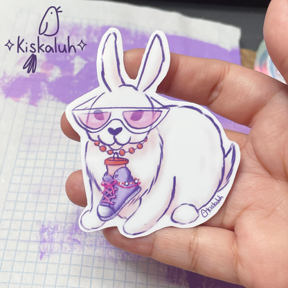 Lucky Rabbit, Vinyl Sticker, 7cm / 2.75 in Decal Sticker